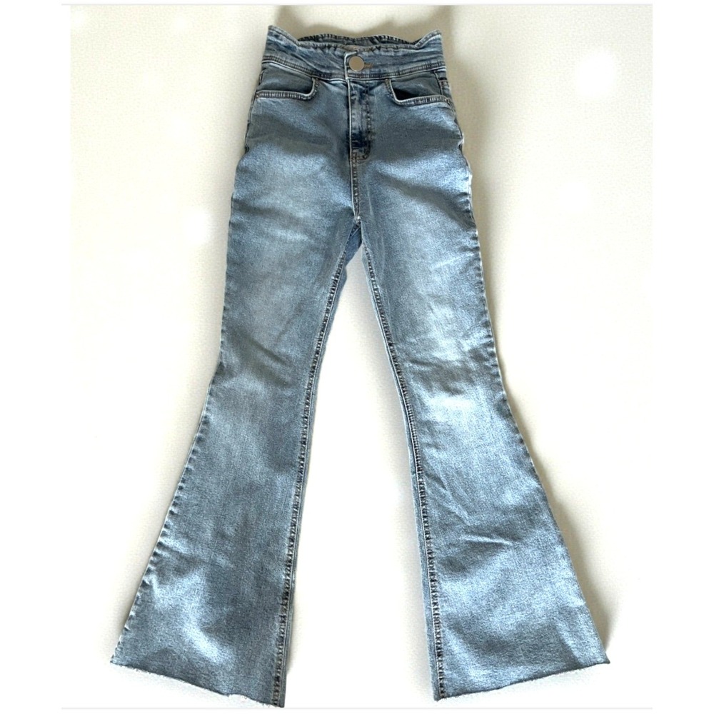 Vintage PLUM Korea Y2K Flare Jeans Womens Small Low Rise Bell‎ Bottom Denim